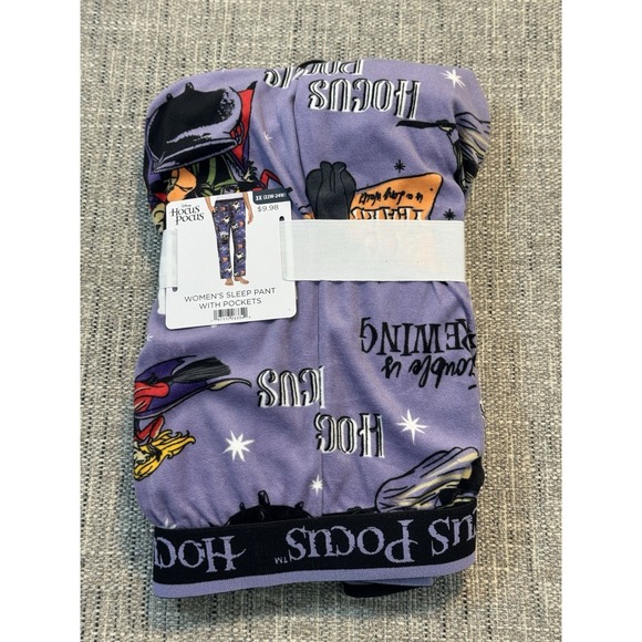 Disney Hocus Pocus Women's Sanderson Sisters Fleece Pull On PJ Pants Purple‎ 3XL - Picture 2 of 4